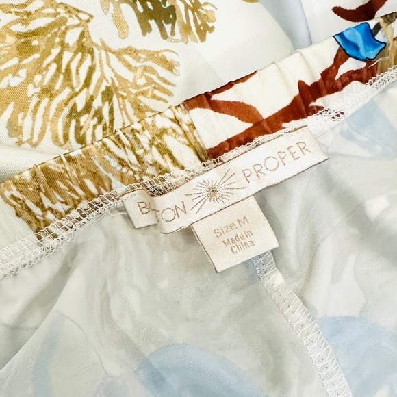 Boston Proper Maxi Halter Dress M Long Flowy Beach Ocean Reef Seashells Coral - Picture 11 of 11